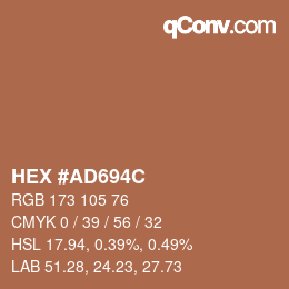 Farbcode: HEX #AD694C | qconv.com