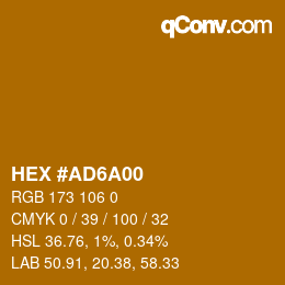 Color code: HEX #AD6A00 | qconv.com