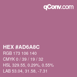 Color code: HEX #AD6A8C | qconv.com