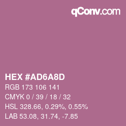 カラーコード: HEX #AD6A8D | qconv.com