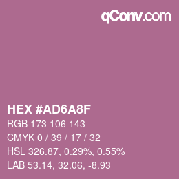 カラーコード: HEX #AD6A8F | qconv.com