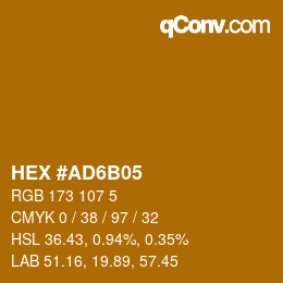 カラーコード: HEX #AD6B05 | qconv.com