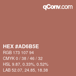 Color code: HEX #AD6B5E | qconv.com