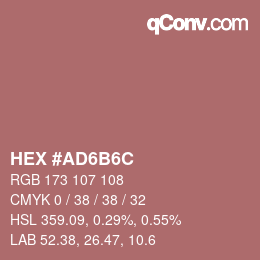 Color code: HEX #AD6B6C | qconv.com