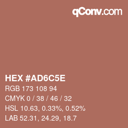 Color code: HEX #AD6C5E | qconv.com