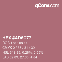 颜色代码: HEX #AD6C77 | qconv.com