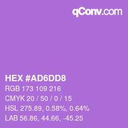 カラーコード: HEX #AD6DD8 | qconv.com