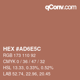 Color code: HEX #AD6E5C | qconv.com