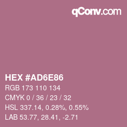 カラーコード: HEX #AD6E86 | qconv.com