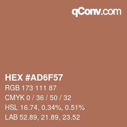 Color code: HEX #AD6F57 | qconv.com