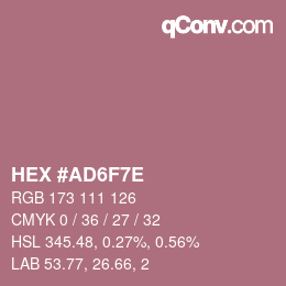 カラーコード: HEX #AD6F7E | qconv.com
