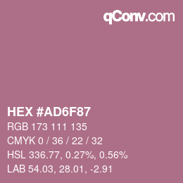 カラーコード: HEX #AD6F87 | qconv.com