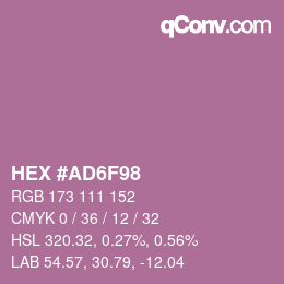 カラーコード: HEX #AD6F98 | qconv.com