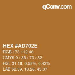 Color code: HEX #AD702E | qconv.com