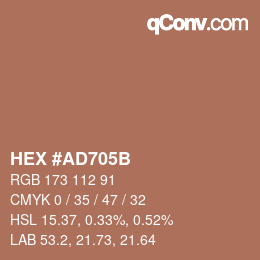 Color code: HEX #AD705B | qconv.com