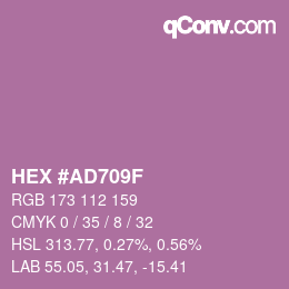 カラーコード: HEX #AD709F | qconv.com