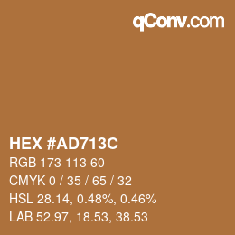 カラーコード: HEX #AD713C | qconv.com