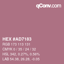 Código de color: HEX #AD7183 | qconv.com