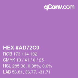 Color code: HEX #AD72C0 | qconv.com