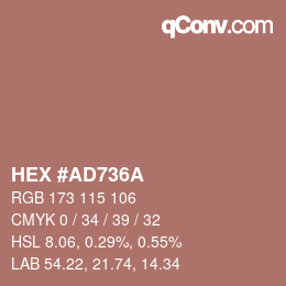 カラーコード: HEX #AD736A | qconv.com
