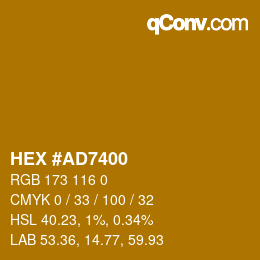Color code: HEX #AD7400 | qconv.com
