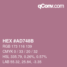 カラーコード: HEX #AD748B | qconv.com