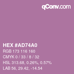 カラーコード: HEX #AD74A0 | qconv.com