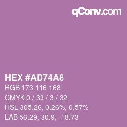 Color code: HEX #AD74A8 | qconv.com