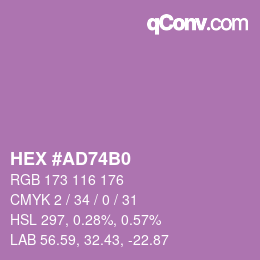 颜色代码: HEX #AD74B0 | qconv.com