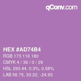 カラーコード: HEX #AD74B4 | qconv.com