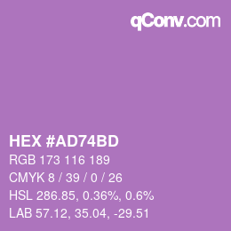 Color code: HEX #AD74BD | qconv.com