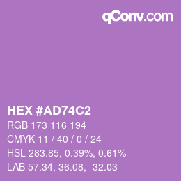 カラーコード: HEX #AD74C2 | qconv.com