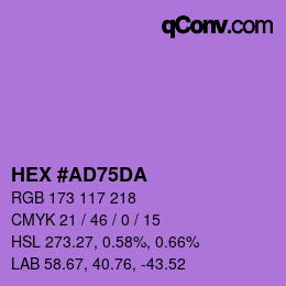 Color code: HEX #AD75DA | qconv.com