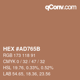 Color code: HEX #AD765B | qconv.com