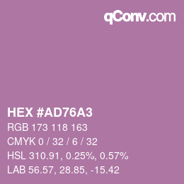 Farbcode: HEX #AD76A3 | qconv.com