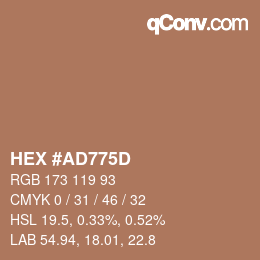 颜色代码: HEX #AD775D | qconv.com
