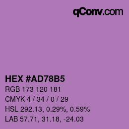 颜色代码: HEX #AD78B5 | qconv.com