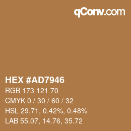 カラーコード: HEX #AD7946 | qconv.com