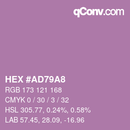 カラーコード: HEX #AD79A8 | qconv.com