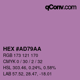 Farbcode: HEX #AD79AA | qconv.com