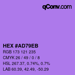 カラーコード: HEX #AD79EB | qconv.com