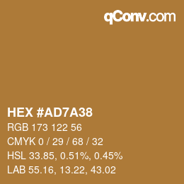 Código de color: HEX #AD7A38 | qconv.com