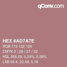 Color code: HEX #AD7A7E | qconv.com