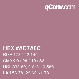 カラーコード: HEX #AD7A8C | qconv.com