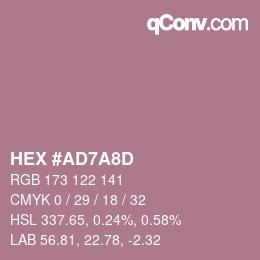 Color code: HEX #AD7A8D | qconv.com