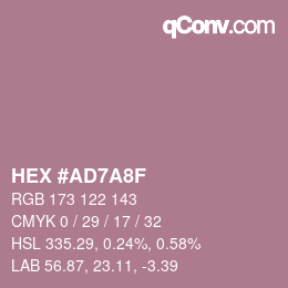 Color code: HEX #AD7A8F | qconv.com