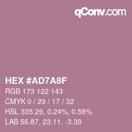 カラーコード: HEX #AD7A8F | qconv.com