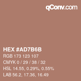 カラーコード: HEX #AD7B6B | qconv.com