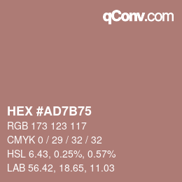 カラーコード: HEX #AD7B75 | qconv.com