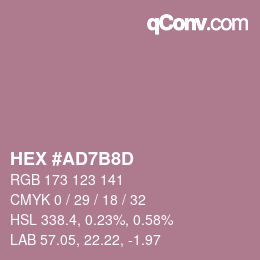 颜色代码: HEX #AD7B8D | qconv.com